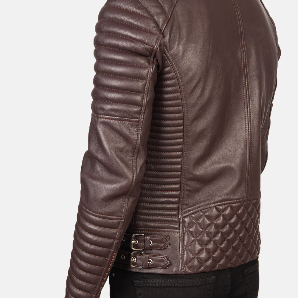
Armand أخضر جاكيت بايكر جلد طبيعي رجالي – alternate product view 6