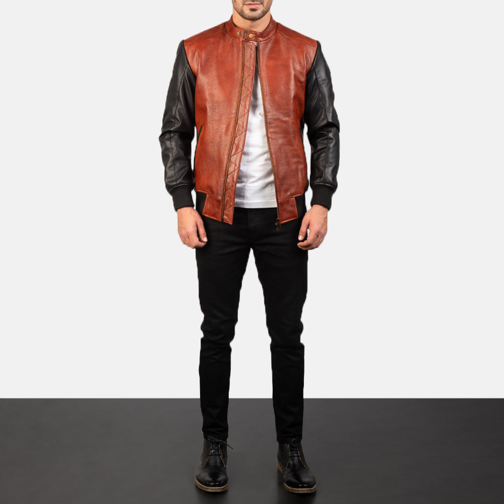 Avan جاكيت بومبر جلد رجالي – alternate product view 3