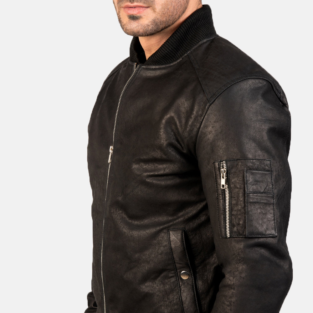 Bomia MA-1 جاكيت بومبر جلد رجالي – alternate product view 5