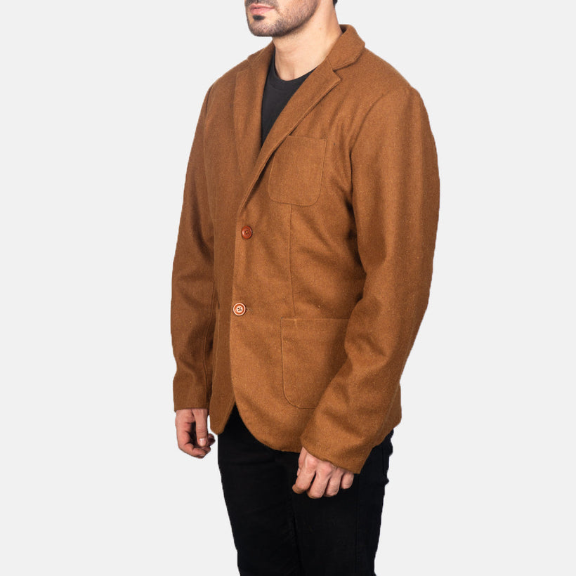 Borges Khaki Wool بليزر جلد رجالي