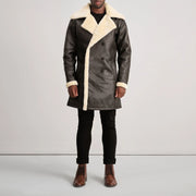 
Charles معطف جلد فاخر بني Shearling معطف جلد فاخر رجالي – alternate product view 3