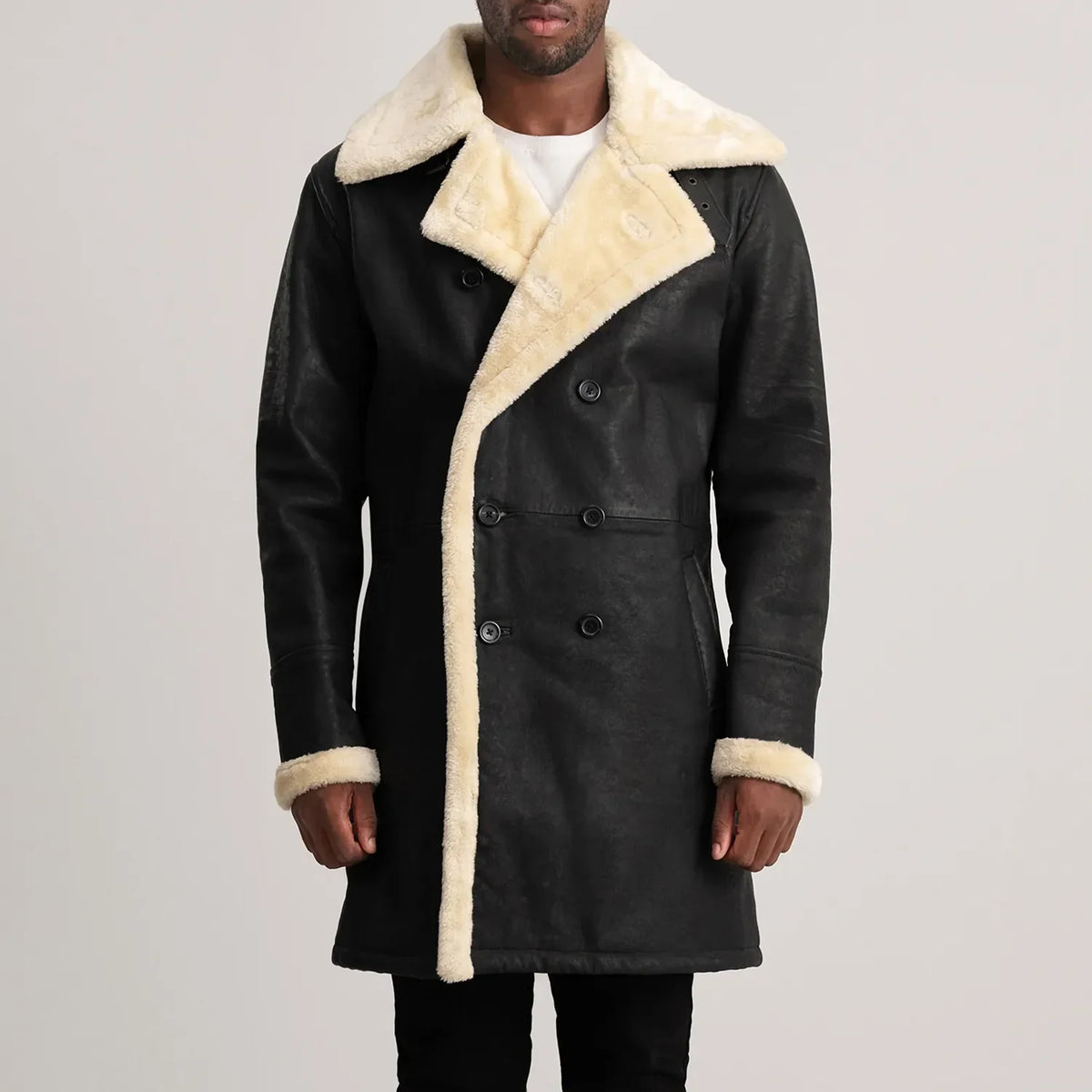 
Charles معطف جلد فاخر بني Shearling معطف جلد فاخر رجالي – alternate product view 4