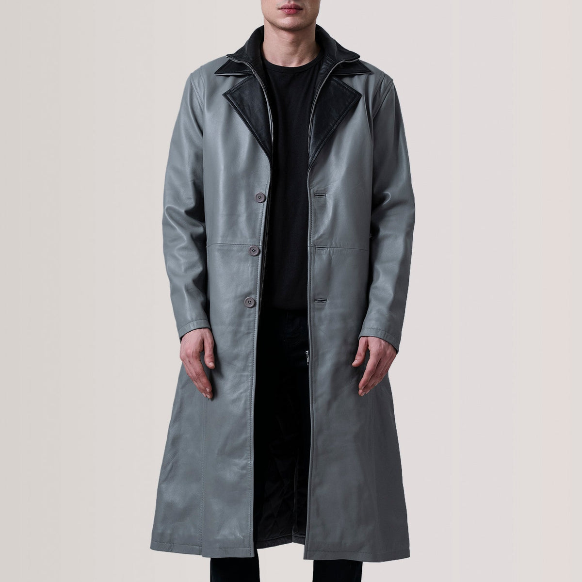 Authentic Sheepskin Leather with Semi-aniline Finish Grain Texture & Heavy-Duty Seam Stitching Detail