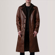 
Charlton Waxed بني Leather Single Breasted معطف جلد فاخر رجالي For Men in Distressed Brown Sheepskin Burnished - عرض أمامي وقَصّة مفصلة أنيقة | شراء أونلاين عبر المتجر الرسمي