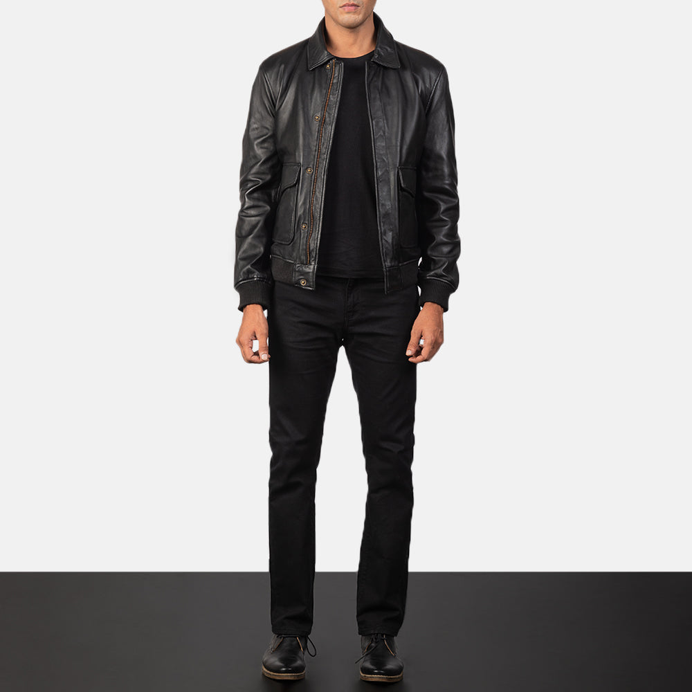 
Coffmen Brown Suede A2 Bomber Jacket - عرض جانبي يوضح قَصّة الأكمام المريحة