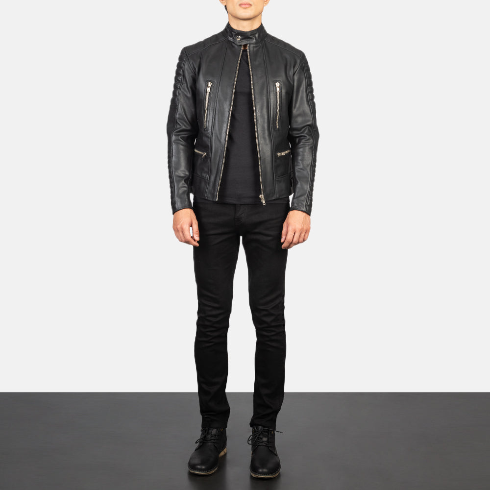 
Damian Grey Suede Biker Jacket - عرض جانبي يوضح قَصّة الأكمام المريحة