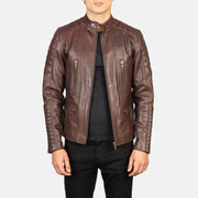 
تفاصيل حرفية لصنع الحاشية في Damian Grey Suede Biker Jacket