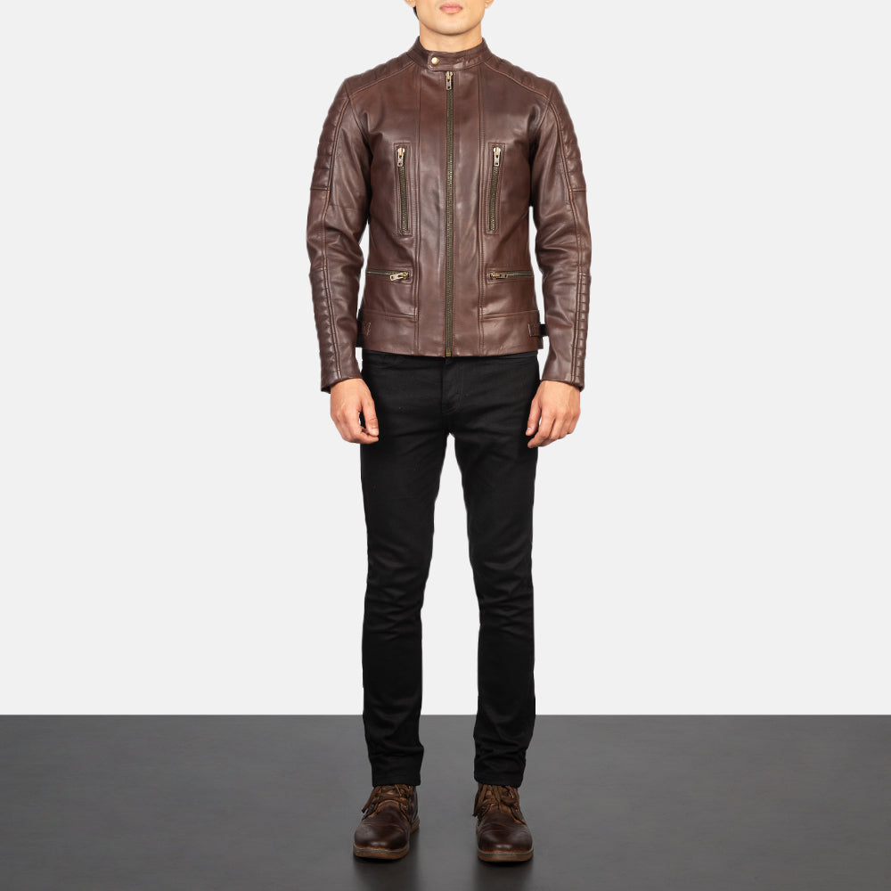 
Damian جاكيت بايكر جلد طبيعي رجالي – alternate product view 3