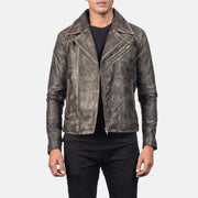 Danny مبطن جاكيت بايكر جلد رجالي – alternate product view 4
