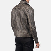 Danny مبطن جاكيت بايكر جلد رجالي – alternate product view 6