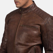 Dean أسود جاكيت بايكر جلد رجالي – alternate product view 6