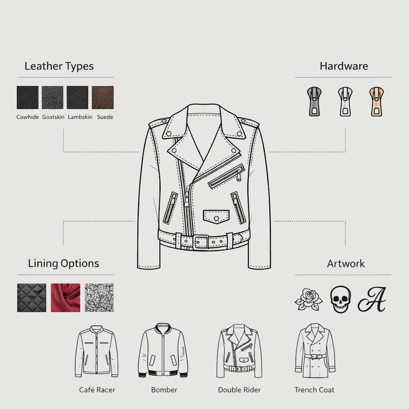 Design Your Own جاكيت جلد نسائي