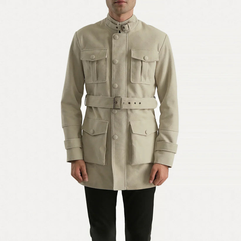Dolf Off-White جاكيت شمواه طبيعي رجالي