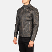 
Fernando مبطن ومحاك جاكيت بايكر جلد طبيعي رجالي – alternate product view 2
