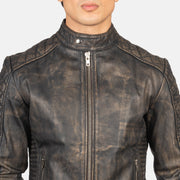
Fernando مبطن ومحاك جاكيت بايكر جلد طبيعي رجالي – alternate product view 6