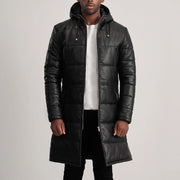 
Floyd Tan Hooded Leather Puffer Coat in Tan Brown Sheepskin Leather - عرض أمامي وقَصّة مفصلة أنيقة | شراء أونلاين عبر المتجر الرسمي