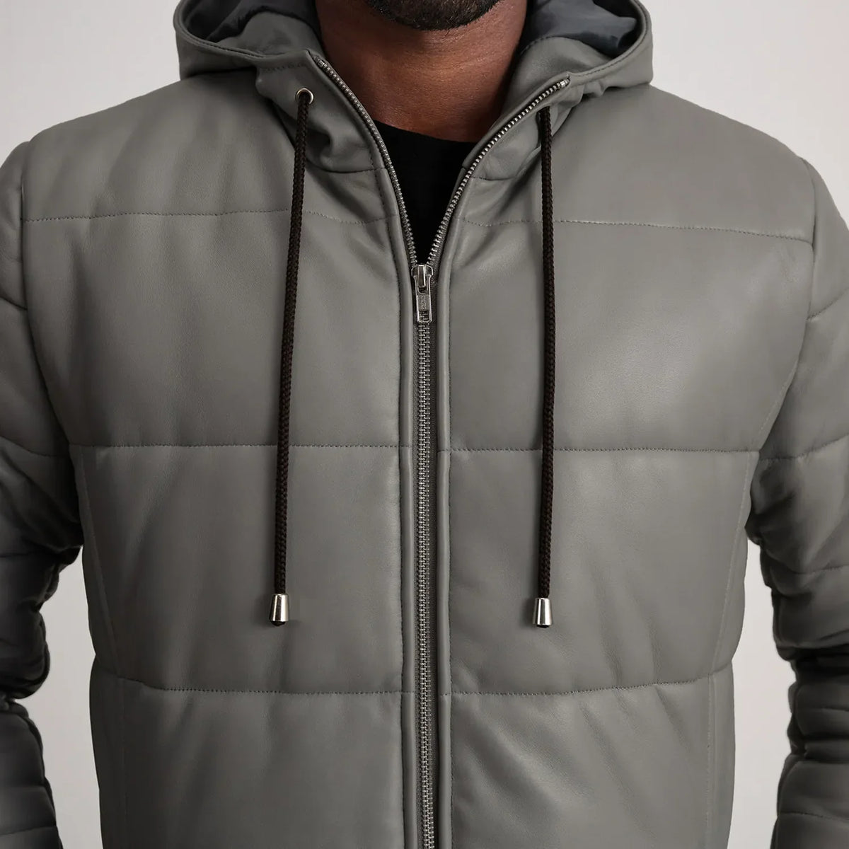 
Floyd معطف جلد فاخر بيج تان Puffer جاكيت جلد رجالي – alternate product view 4