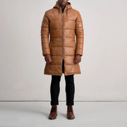 
Floyd معطف جلد فاخر بيج تان Puffer جاكيت جلد رجالي – alternate product view 3