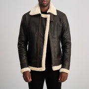 
Francis B-3 أسود جاكيت بومبر جلد رجالي – alternate product view 1