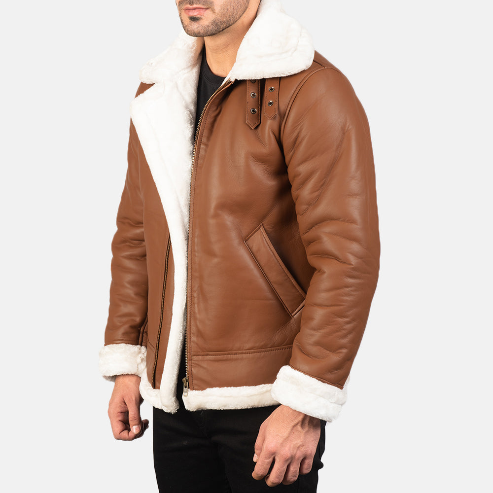 
Francis B-3 أسود جاكيت بومبر جلد رجالي – alternate product view 2