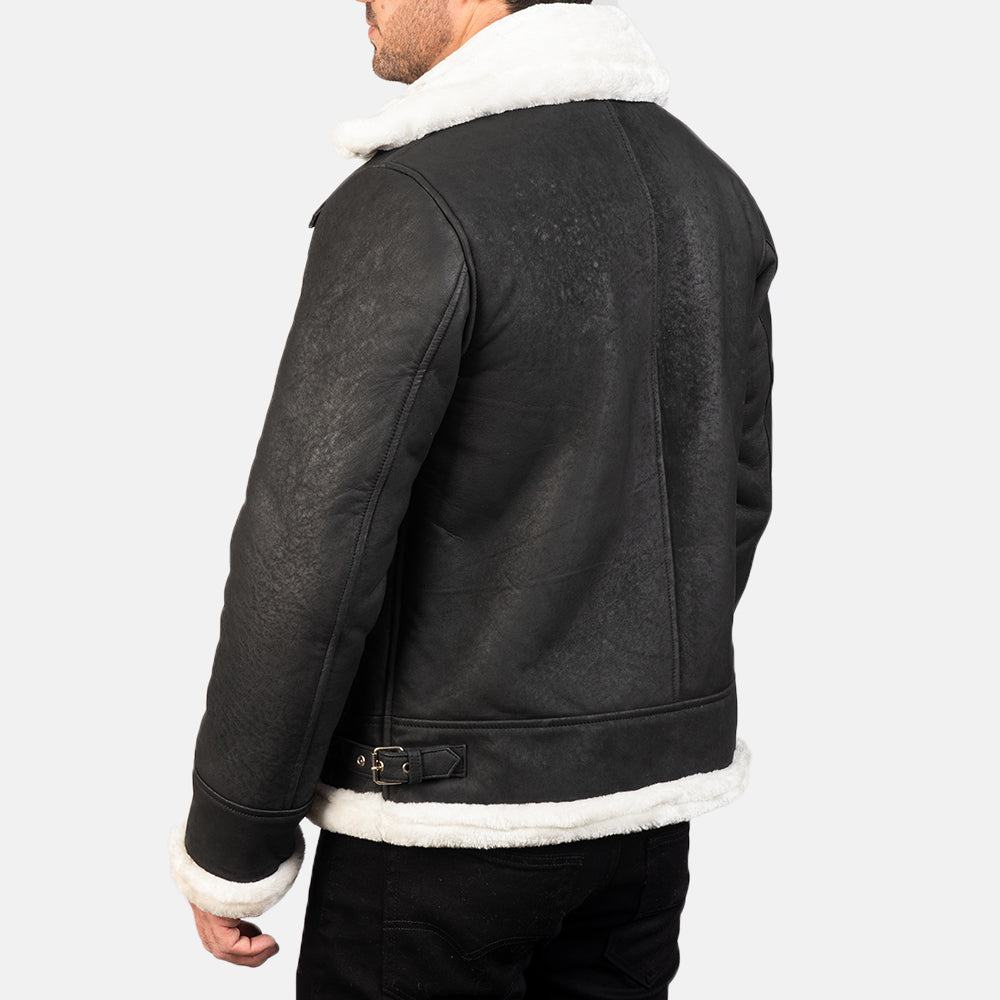 
Francis B-3 أسود جاكيت بومبر جلد رجالي – alternate product view 5