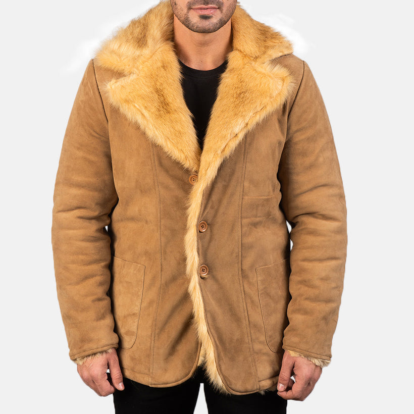 Furlong معطف جلد Beige معطف جلد رجالي