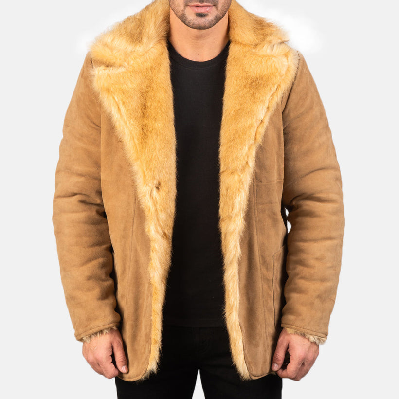 Furlong معطف جلد Beige معطف جلد رجالي