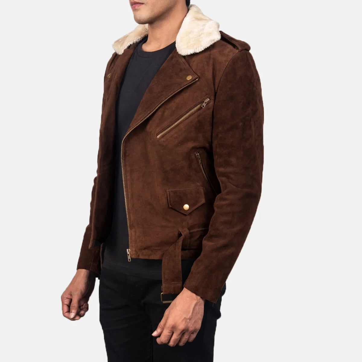 Furton جاكيت بايكر جلد رجالي – alternate product view 2
