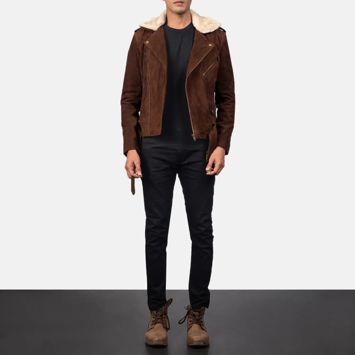Furton جاكيت بايكر جلد رجالي – alternate product view 3