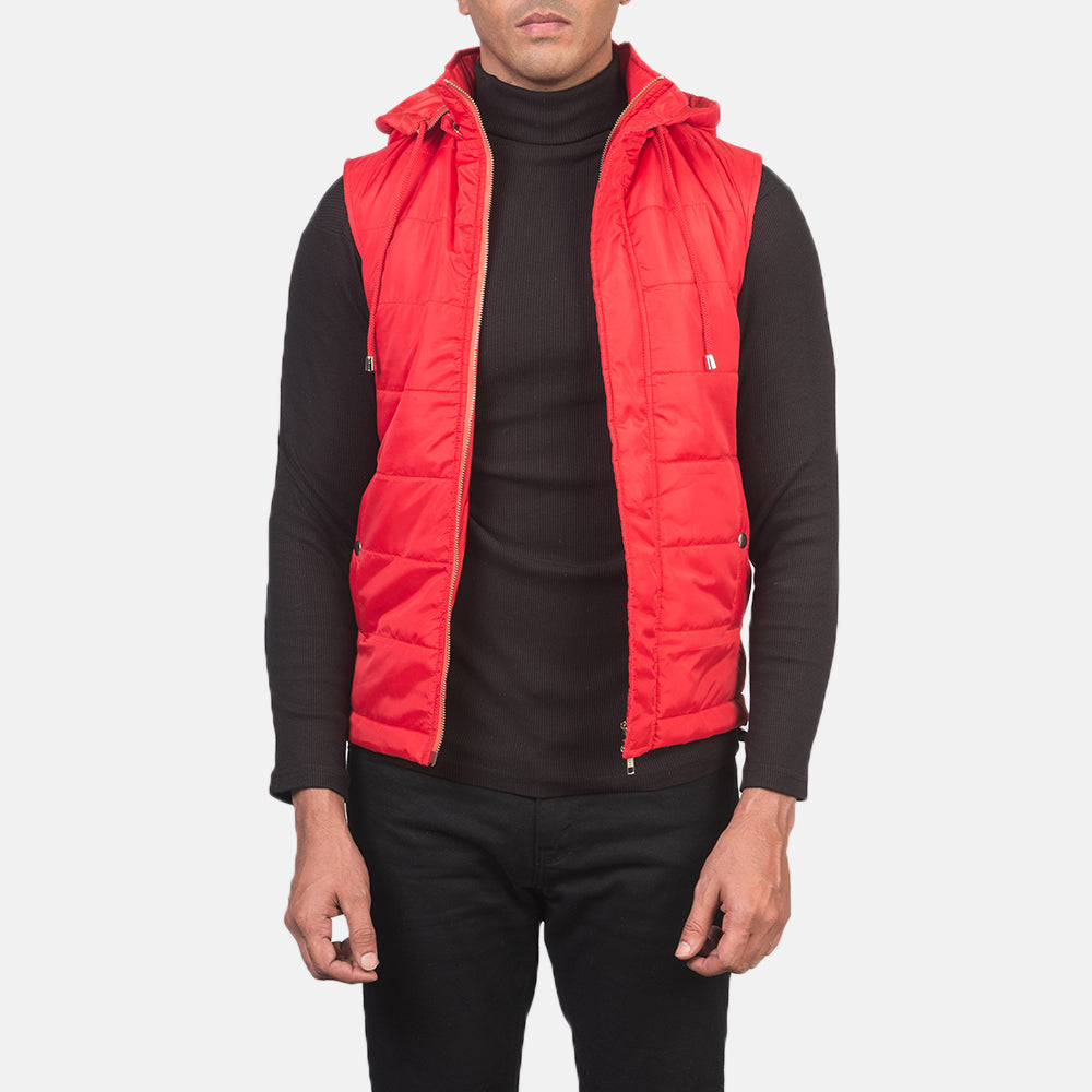 
Fuston أحمر صدرية مبطنة بغطاء رأس رجالي in Red Nylon - عرض أمامي وقَصّة مفصلة أنيقة | شراء أونلاين عبر المتجر الرسمي