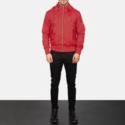 
Hanklin Ma-1 Red Hooded Bomber Jacket - عرض جانبي يوضح قَصّة الأكمام المريحة