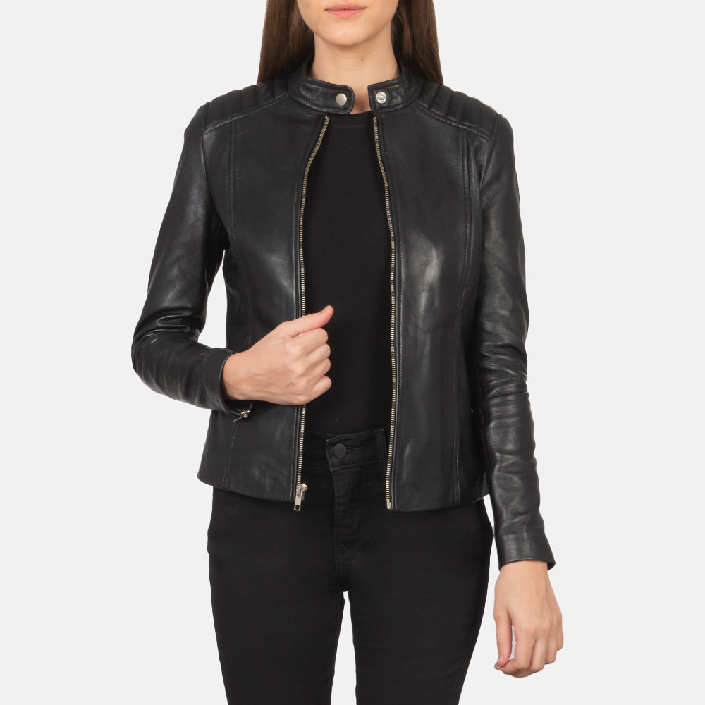 
Kelsee جاكيت بايكر جلد طبيعي نسائي – alternate product view 1