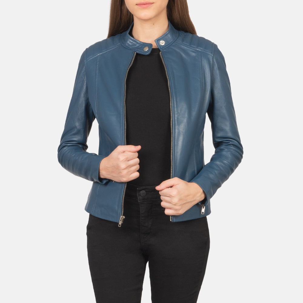 
Kelsee جاكيت بايكر جلد طبيعي نسائي – alternate product view 1