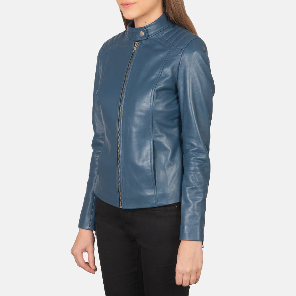 
Kelsee جاكيت بايكر جلد طبيعي نسائي – alternate product view 2
