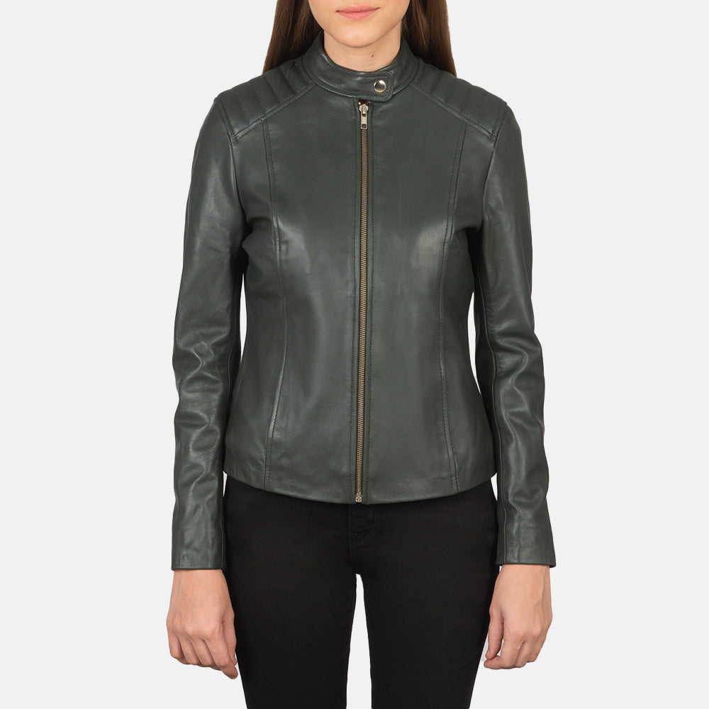 
Kelsee جاكيت بايكر جلد طبيعي نسائي – alternate product view 4