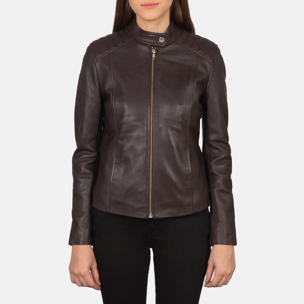 
Kelsee جاكيت بايكر جلد طبيعي نسائي – alternate product view 4