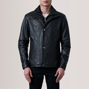 Authentic Sheepskin Leather with Semi-aniline Finish Grain Texture &amp; Heavy-Duty Seam Stitching Detail