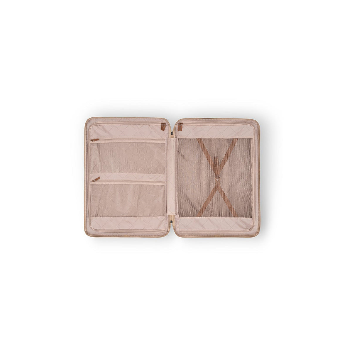Close-Up Detail of Classic Collar &amp; Heavy-Duty Zipper Hardware on Large Suitcase Zuna نسائي