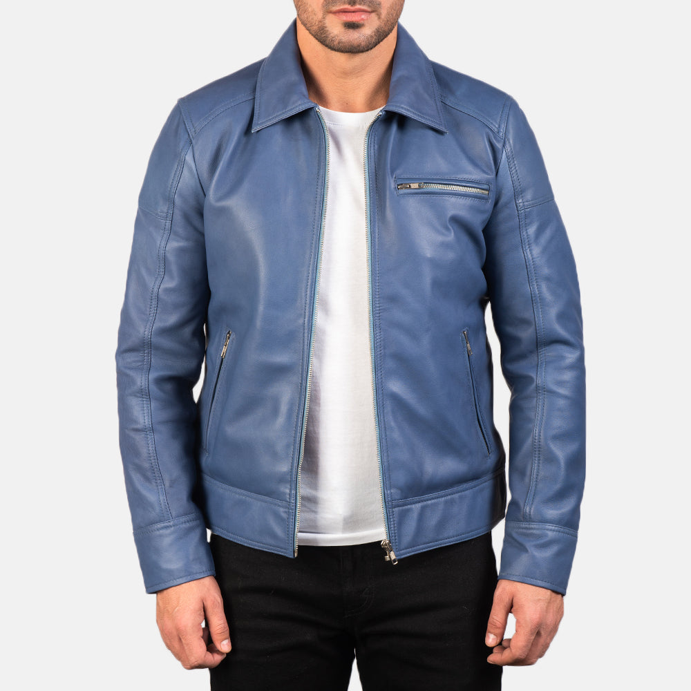 
Lavendard Brown Leather Biker Jacket in Brown Cowhide Leather - عرض أمامي وقَصّة مفصلة أنيقة | شراء أونلاين عبر المتجر الرسمي