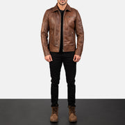 
Lavendard جاكيت بايكر جلد طبيعي رجالي – alternate product view 4