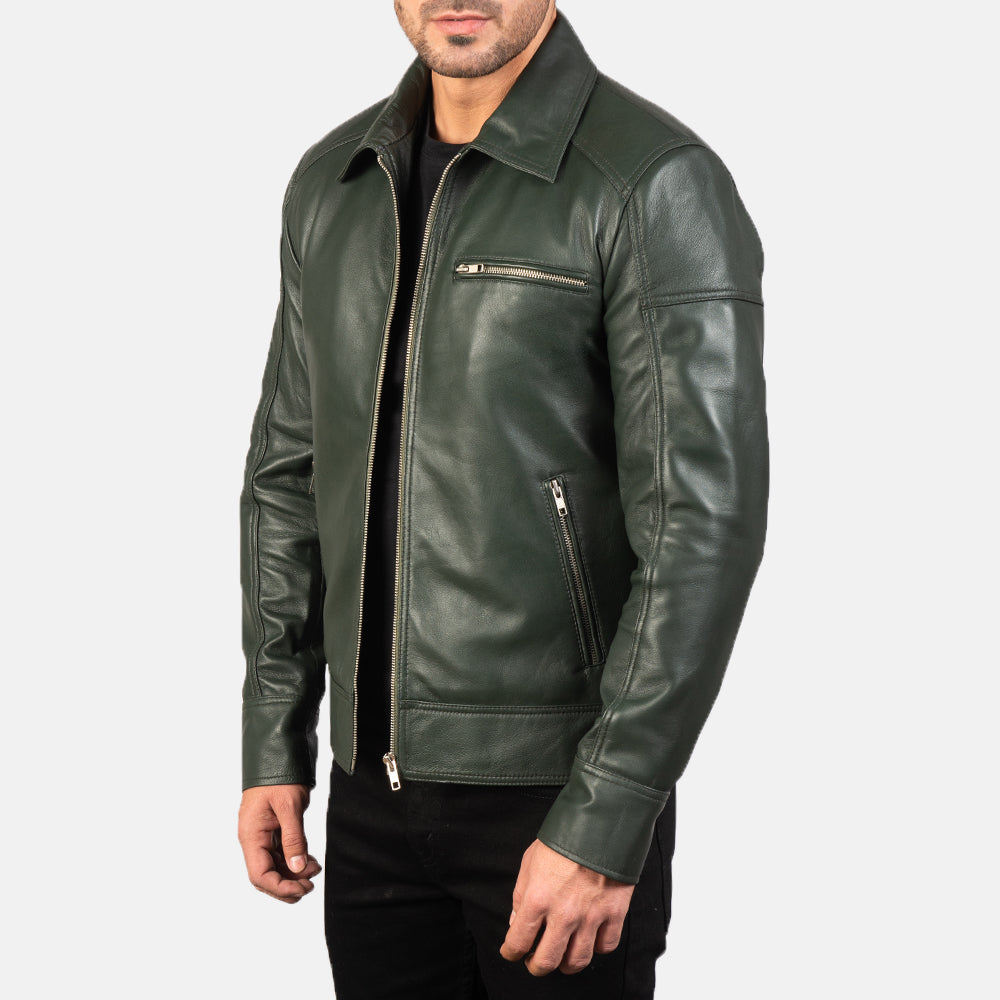 
Lavendard جاكيت بايكر جلد طبيعي رجالي – alternate product view 2