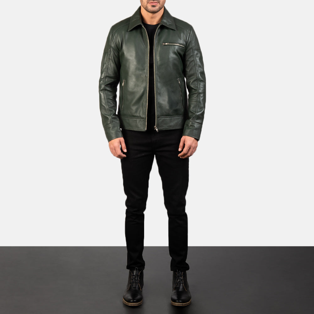 
Lavendard جاكيت بايكر جلد طبيعي رجالي – alternate product view 4