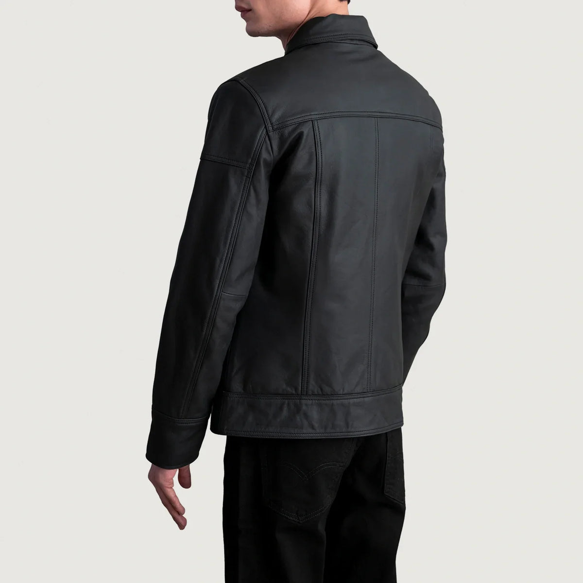 
Lavendard جاكيت بايكر جلد طبيعي رجالي – alternate product view 6