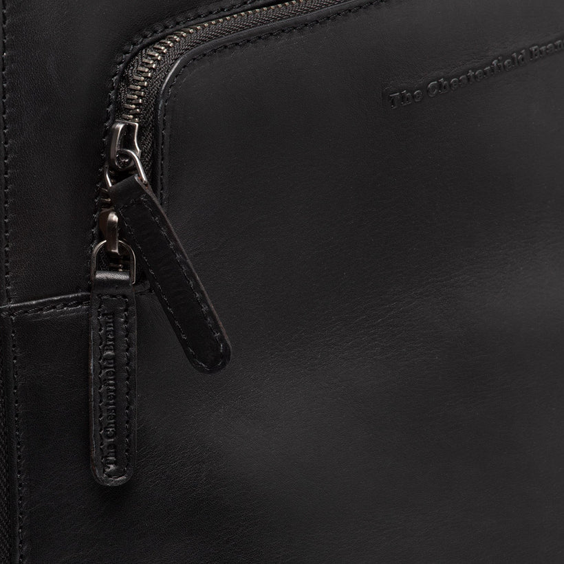 Classic 100% Full-Grain leather Backpack - Rear Perspective Showing Reinforced Leather Straps & Stitching