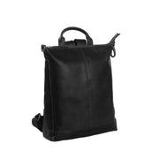Saar Full-Grain Leather Backpack نسائي - Structured Side Profile Showing Gusset Depth &amp; Expansion Capacity