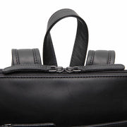 Classic 100% Full-Grain leather Backpack - Rear Perspective Showing Reinforced Leather Straps &amp; Stitching