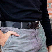 Aayden Full-Grain Leather Belt رجالي - Structured Side Profile Showing Gusset Depth &amp; Expansion Capacity