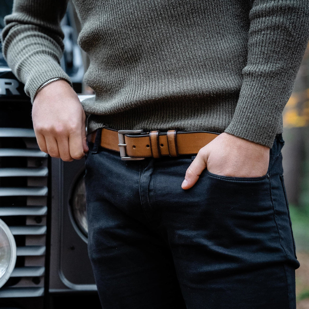 Aayden Full-Grain Leather Belt رجالي – alternate product view 3