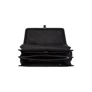 Solid Antique Brass Hardware &amp; Heavy-Duty Dual Zipper Detail on Glenwood Full-Grain Leather Briefcase رجالي