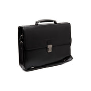 Salvatore Full-Grain Leather Briefcase رجالي in Classic 100% Full-Grain Leather - Full Exterior Front Profile View | Buy Online